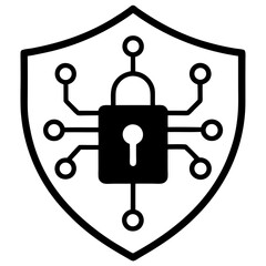Wall Mural - shield security concept icon, a vector symbol for business web design