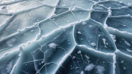 Wall Mural - abstract ice texture with crack patterns and air bubbles