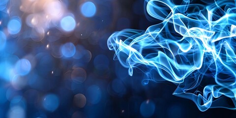 Aufkleber - Dark Blue Smoke Background with Light Beam, Ideal for Abstract Designs, Artistic Projects, or Cinematic Effects with Mysterious Atmosphere
