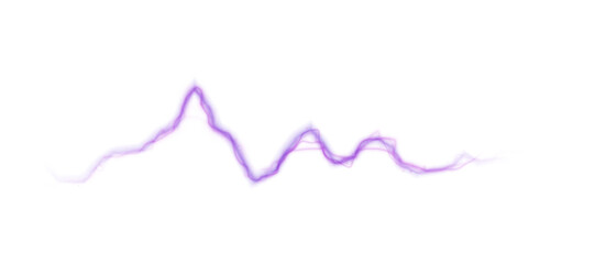 Fototapete - Wavy violet light trace with smoky edges and a floating rhythm over a clean white space. Perfect for ethereal audio aesthetics, creative digital flow, or minimal wave forms. 

