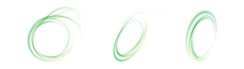 Aufkleber - Vivid green light swirl with magical glow for fantastic visual effects, nature effects and eco design. Isolated on transparent background PNG