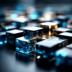 Aufkleber - Digital Data Cubes: Abstract Visualization of Information Technology and Network Infrastructure