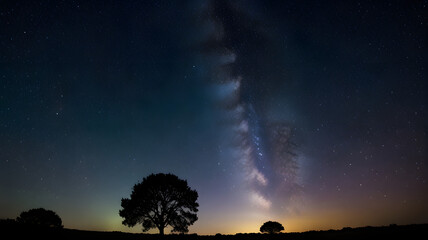 Wall Mural - Clouds streak across the Milky Way