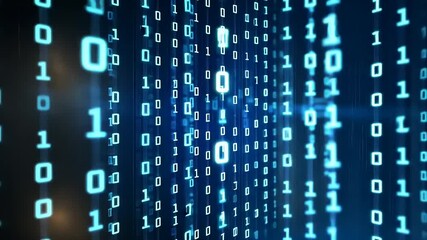 abstract binary code background. 3 d illustration