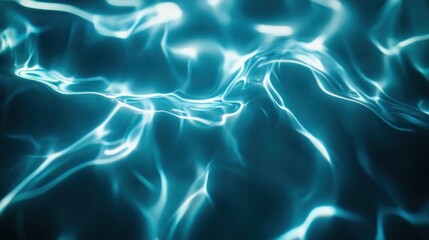 Wall Mural - Deep teal liquid with luminous surface textures.