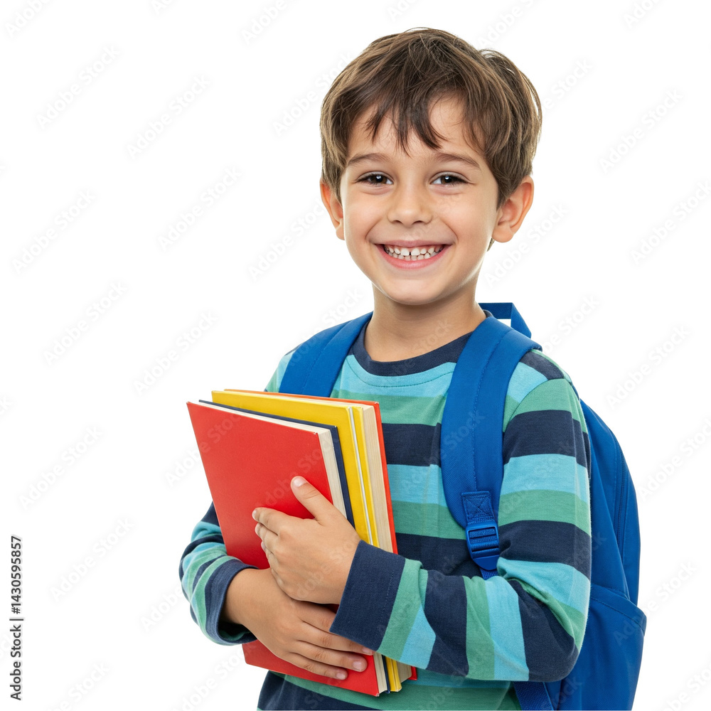 smiling boy with books Stock Photo | Adobe Stock