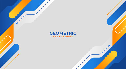 Wall Mural - Modern blue and yellow geometric background