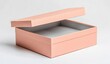 © Miranda - Empty, light peach-colored cardboard box with open lid