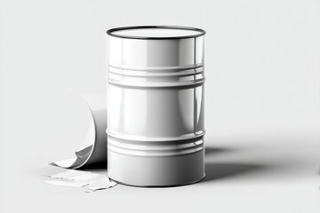 Poster - Glossy Barrel Mockup With Clean Label and Shadows on a Minimalist Background for Product Presentation