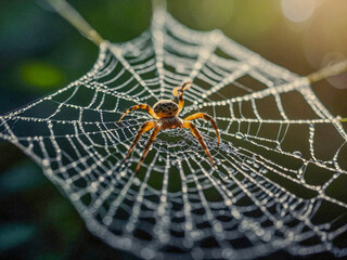 Wall Mural - Delicate spider web design.
