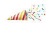 © Laura - Isolated Party Popper with Confetti Exploding Celebration