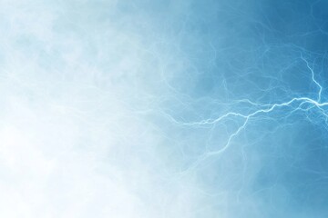 Aufkleber - Close-up view of a striking blue lightning bolt creates an electrifying effect with subtle gradients, offering ample space for text on the left side
