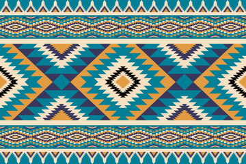 Aufkleber - Detailed geometric pattern with Southwestern aesthetic featu turquoise, gold, navy, and cream colors creating an intricate background design.