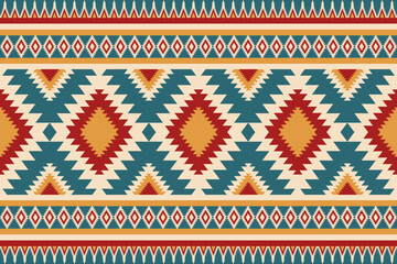 Poster - Seamless geometric ethnic inspired pattern features geometric shapes and intricate details showcasing rich cultural heritage and artistic traditions.