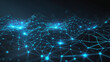 © Tommy - Abstract digital network connecting dots glowing blue nodes dark background