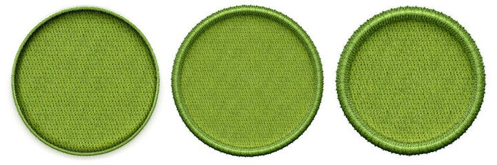 set of green circle embroidery for background. PNG file embroidery