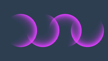 Poster - Purple gradient round shapes. Futuristic abstract background with bright colored spheres for creative graphic design. Vector illustration.