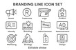 © Andrei - Branding line icon set featuring various symbols related to marketing and identity design