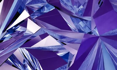 Wall Mural - dynamic motion of an abstract crystal lattice with seamless polygonal animation made with generative