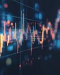 © komwut - Financial Graph Data Visualization: A captivating digital rendering of financial graphs, visualizing complex data in an elegant and informative manner. Capturing intricate patterns, economic trends.