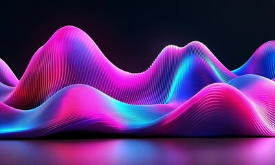 Wall Mural - blurry glowing streaks rippling gently against a dark gradient background made with generative ai te