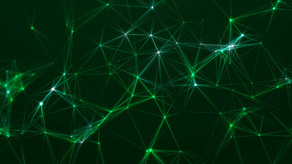 Fototapete - Digital technology background. Network connection dots and lines. Futuristic background for presentation design. 3d