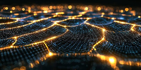 Wall Mural - a futuristic concept of artificial intelligence represented by glowing neural networks