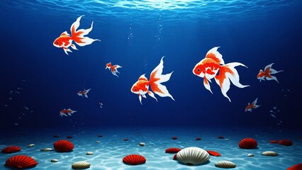 Wall Mural - fish, abstract desktop background