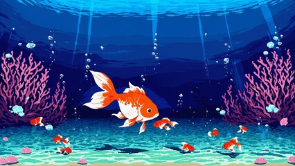 Wall Mural - fish, abstract desktop background