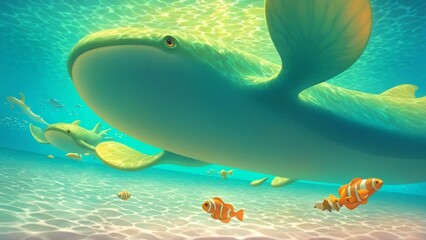 Wall Mural - fish, abstract desktop background	

