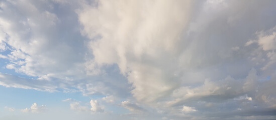 Wall Mural - romantic sky with cloud, nature weather background. environment, atmosphere and heaven concept