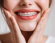 © TigerDude - Close-up of dental hands and mouth with braces on teeth, professional photo for an advertisement poster,