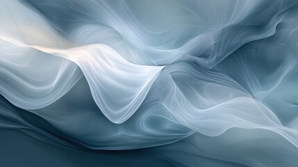 Wall Mural - Fluid, ethereal abstract design with soft, flowing lines.