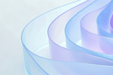Canvas Print - Flowing Gradient Transparent Multilayer Glass – 3D Rendering of Elegant Abstract Background Design


