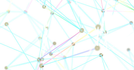 Fototapete - Abstract Network of Interconnected Lines and Nodes