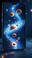 Wall Mural - Smartphone Capturing Moonlit Night