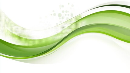 Canvas Print - dynamic green wave abstract background with halftone dots and elegant curves for modern design proje