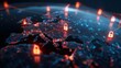 © JT Studio - A digital map of Europe showcasing data security with glowing lock icons, symbolizing cybersecurity and network protection.