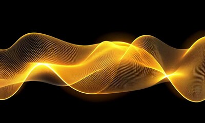 Wall Mural - soft flowing light waves gently glowing in the deep darkness of the night made with generative ai te