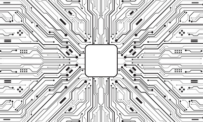 abstract black circuit board technology connected lines electronics elements computer motherboard ch