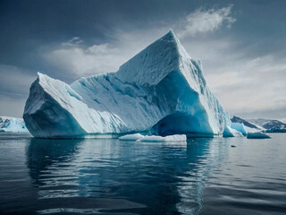 Wall Mural - Iceberg phenomenon icon with simple lines.