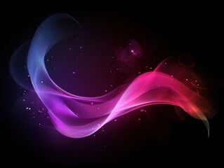 Wall Mural - abstract wave of light with vibrant colors on a dark background creating a modern and artistic desig