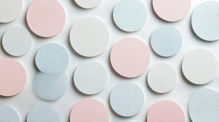 Canvas Print - pastel circles on textured white background creating a soft and calming visual pattern with a clean 