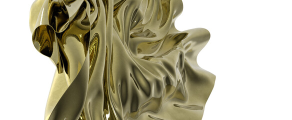 Aufkleber - Golden folds of fabric a luxurious abstract