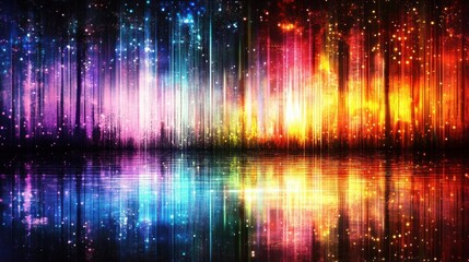 Wall Mural - vibrant abstract background with colorful light streaks and reflections creating a dynamic and energ
