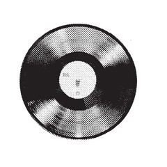 Wall Mural - vinyl music record halftone grunge vector design element