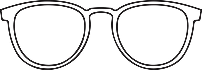 Wall Mural - a minimal vector illustration of eyeglasses in a continuous line drawing style showing the front per