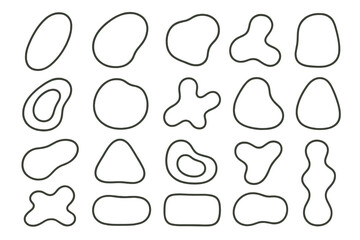 Fototapete - Icon set featuring various organic shapes for design elements and graphics projects