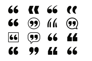 Leinwandbilder - Diverse collection of quotation marks and speech symbols for graphic design applications