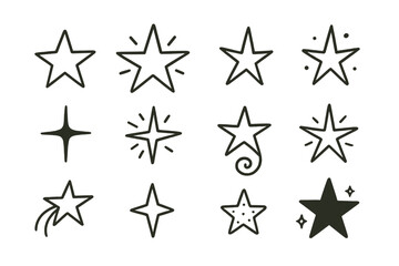 Fototapete - Icon set featuring various star designs suitable for digital platforms and creative projects